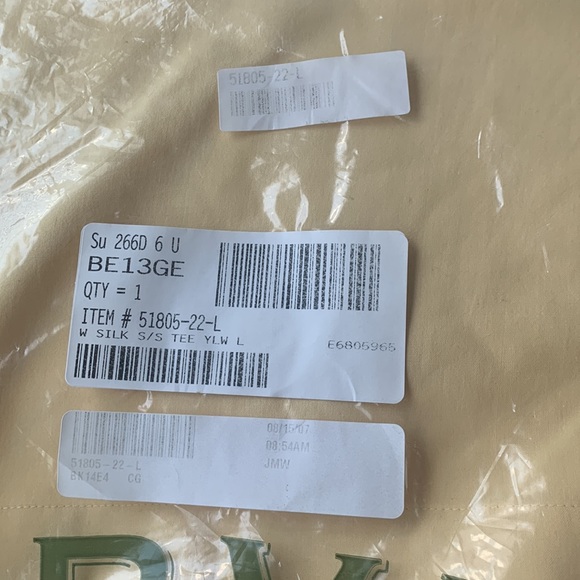 Women’s yellow silk tee - Picture 3 of 3